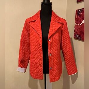 Pell & Co. Quacker Factory red thin quilted coat, size 10